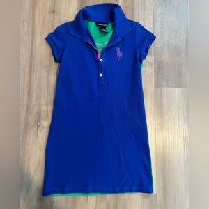 Ralph Lauren Girls Royal Blue Polo Dress
